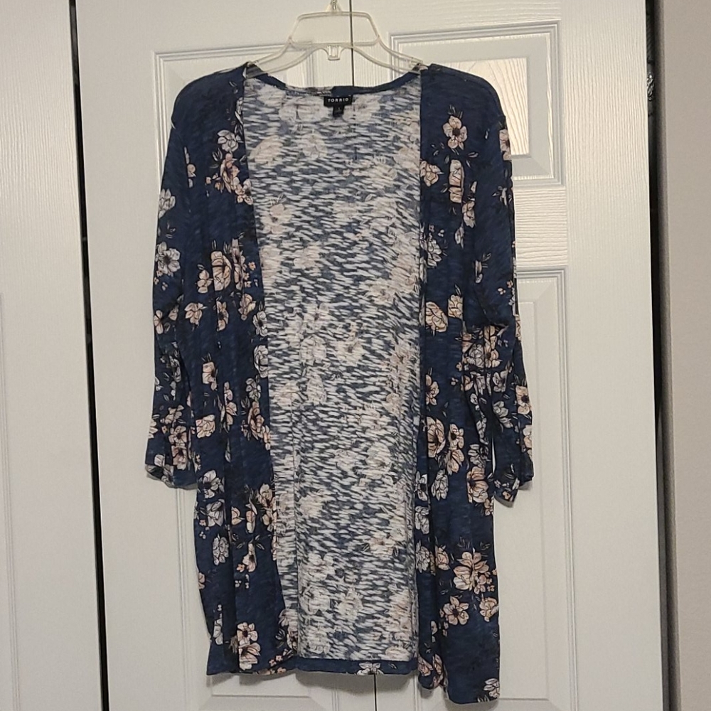 Torrid sz.1 blue open cardigan